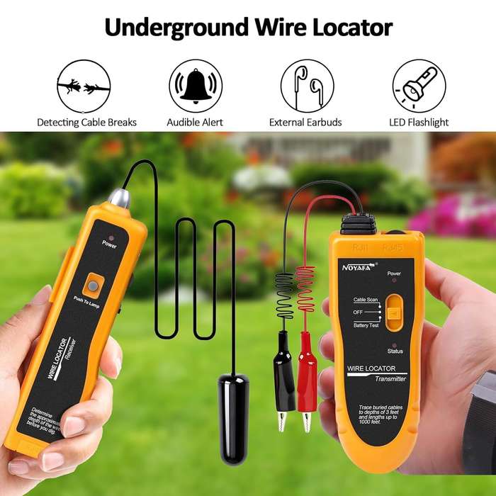Yellow - NOYAFA Cable Tester Circuit Breaker Finder Electric Fence Wire Tracer Underground Wire Loca