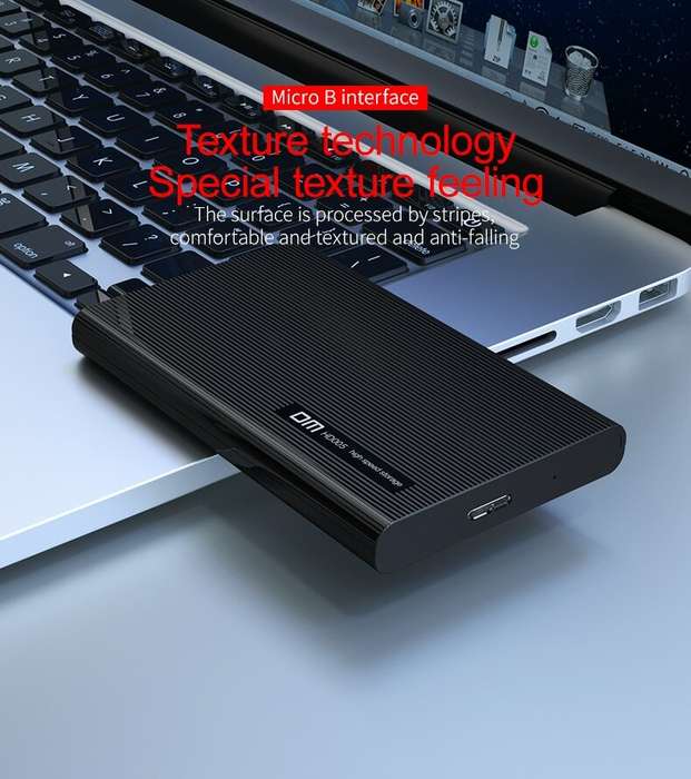 DM 2.5" SATA to USB 3.0 Micro B Hard Drive SSD External Enclosure Case Tool Free Hot-Swap for Macboo