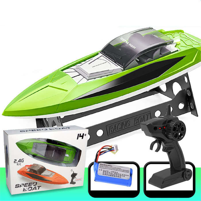 Green - 151D 2.4G 30km/h RC Boat Waterproof High Speed Speedboat Dual Motors Remote Control Ship Veh