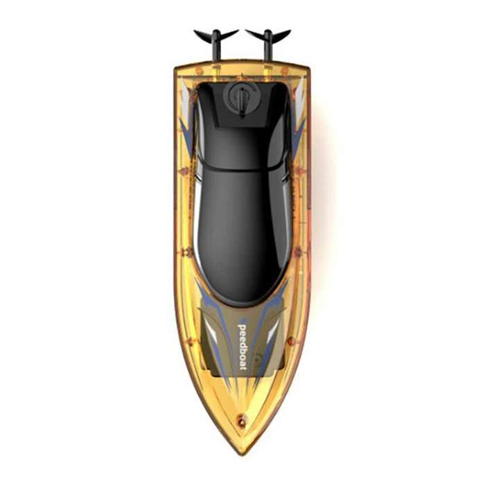 Yellow - JJRC S13 RTR 2.4G RC Boat LED Light Capsized Reset High Speed Racing Waterproof Ship Vehicl