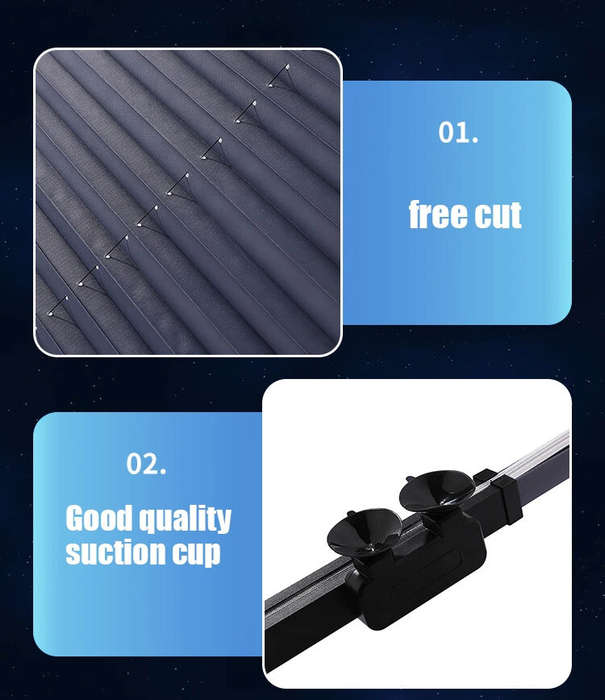 70cm - Car Front Windshield Sunshade Curtain Summer Heat Insulation Retractable Front Rear Window Su