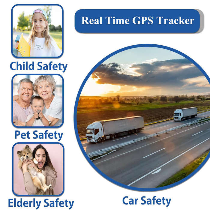Black - GPS Tracker for Vehicles Portable GPS Tracking Device,Full Global Coverage Location Tracker