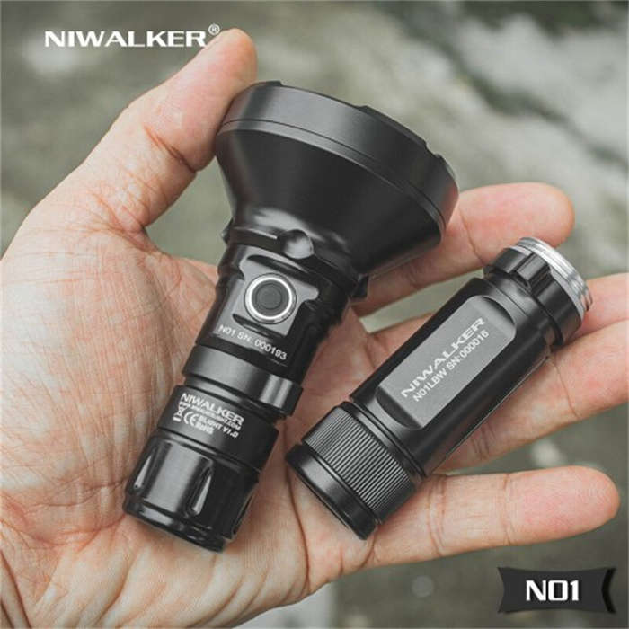 Black - Niwalker N01 750LM 650M EDC Flashlight Type-C Rechargeable IPX8 Waterproof 18350 Version Fla