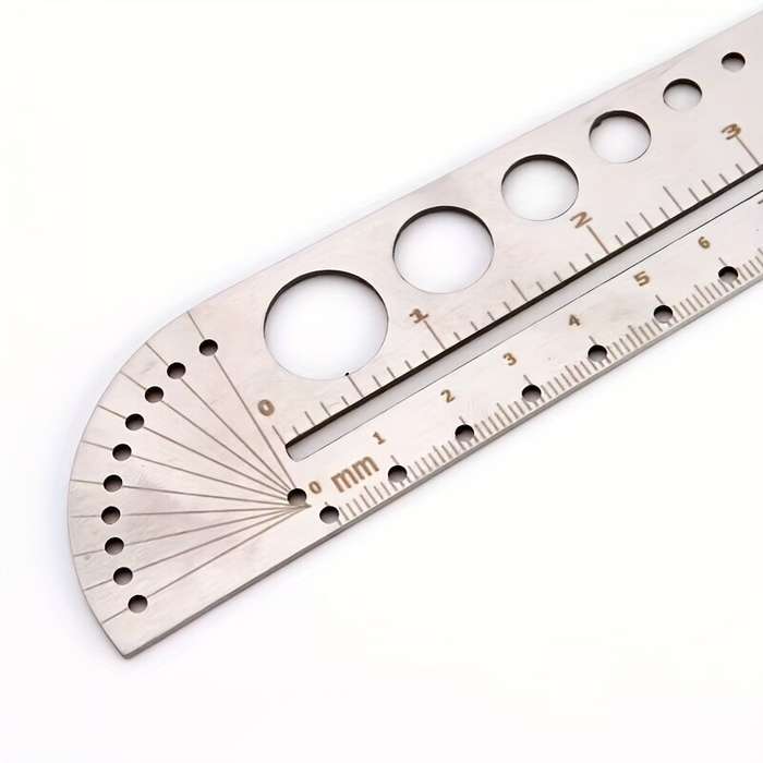 1PCS - Multifunctional Stainless Steel Profiled Ruler Protractor Compass 201 Stainless Steel Precisi