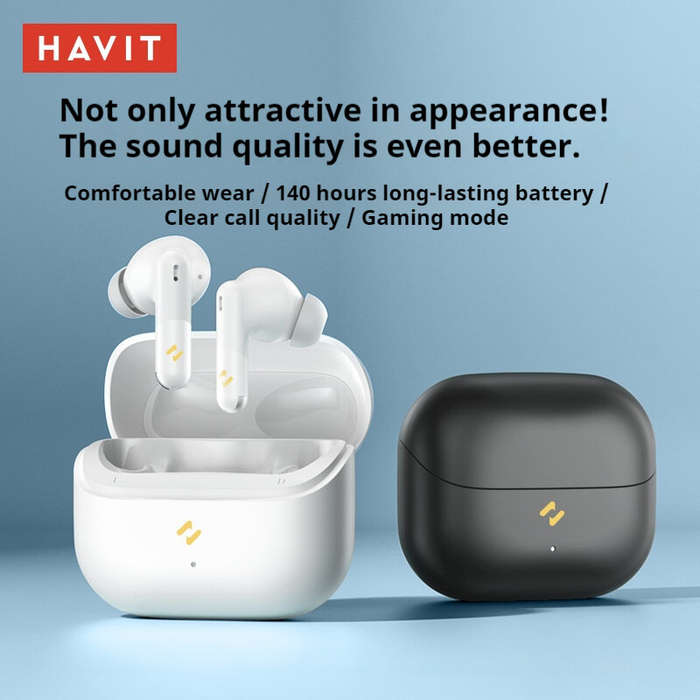 Green - Havit TW982 TWS Earbuds bluetooth Earphone 13mm Magnet Dynamic Unit HiFi Stereo AI-ENC Call