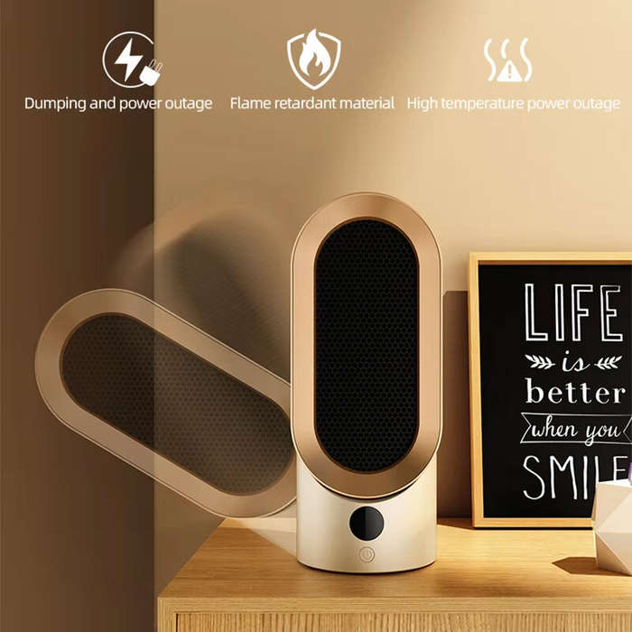 UK Plug - 800W Winter Desktop Heater Quick Heating Electric Portable Fan Heater Warm Air Blower Mini