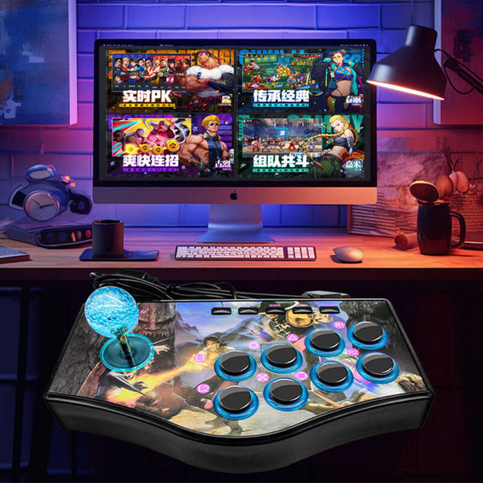 1# - NJP308 USB Arcade Fight Stick Streets Fighting Joystick Gamepad Controller for PS3 PC Android U
