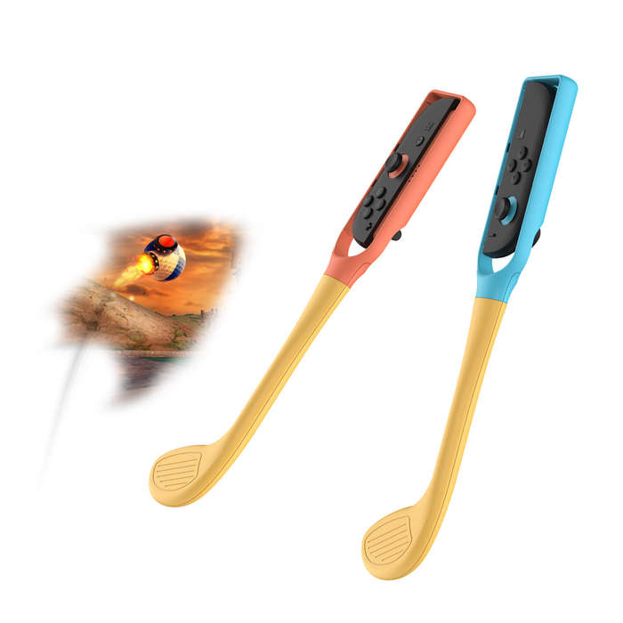 Blue/Orange - DOBE TNS-3182 Switch2 Golf Club Grips Dual Ergonomic Controller Immersive Gaming Acces