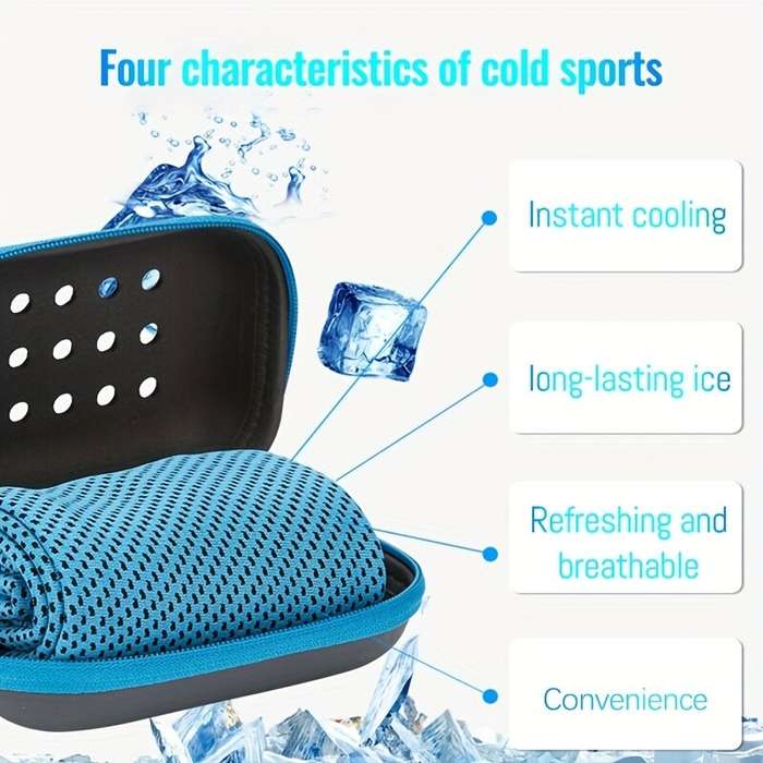 Grey - KALOAD 1 PCS Quick-Dry Cooling Towels with Storage Box Soft Breathable Sweat Absorption Cold
