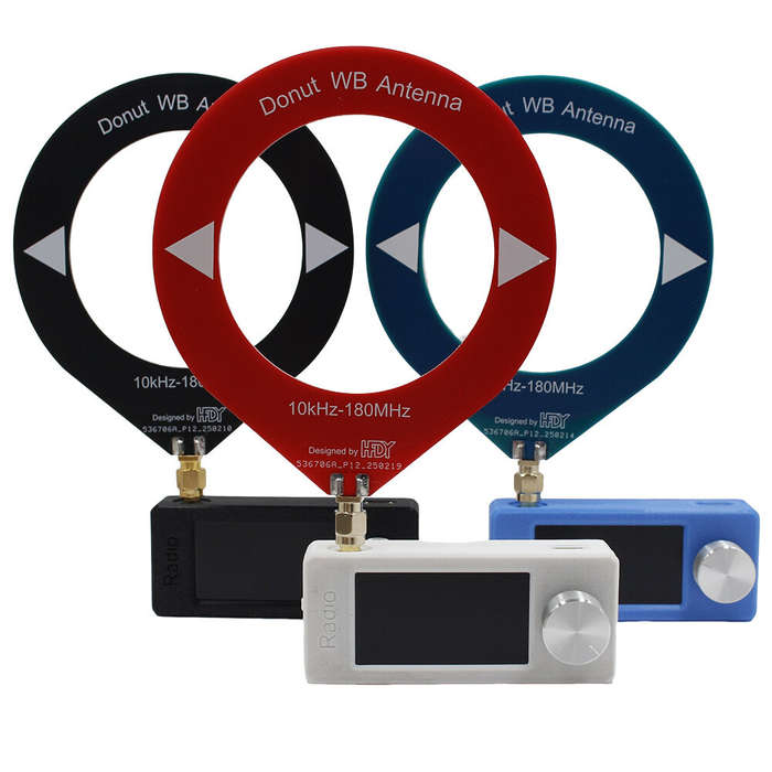 Black - Wideband SDR Antenna 10kHz-180MHz Donut Loop Antenna SMA Male Connector for Shortwave Medium