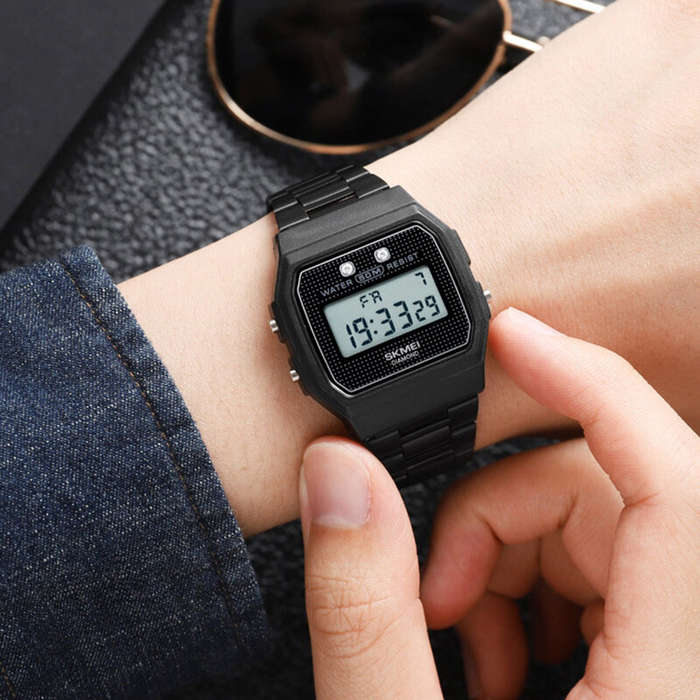Black - SKMEI Fashion Digital Wristwatch Multifunctional Chronograph Watches Date Week Sport Watches