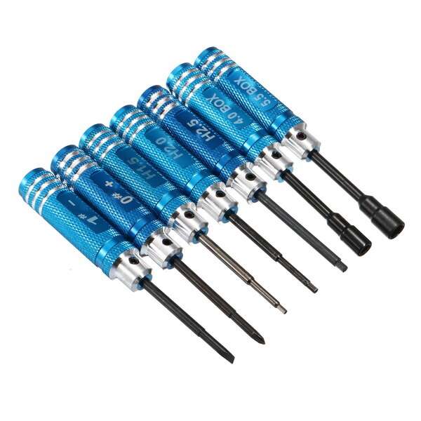 Rose - 7pcs 1.5/2/2.5/3/4/5.5mm Hexagonal Screwdriver Tool Set For RC Model