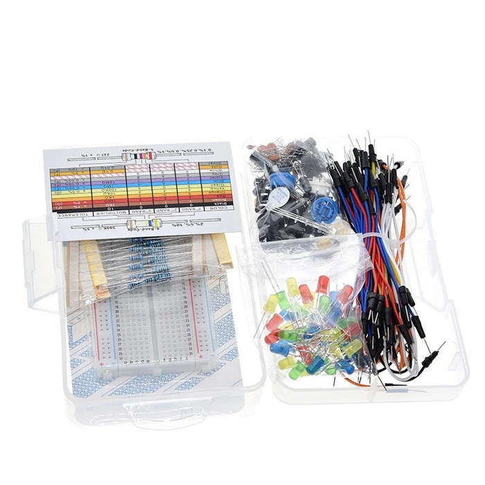 DIY Kit - 400 Hole Breadboard Electronic Components Set For Arduino Resistor LED Capacitor Jumper Wi