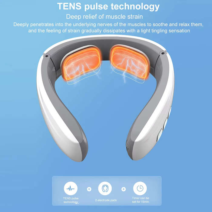 Electric Muscle Stimulation Neck Therapy Instrument 6 Modes Adjustable Intensity Ergonomic Design Po