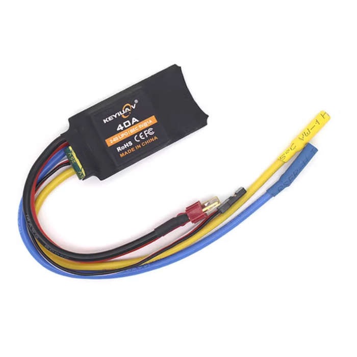 T Plug - Brushed Double Way 40A 2-6S 6.-25V Esc 4.0mm Banana Plug For Rc Car Boat Vehicle Models Hig