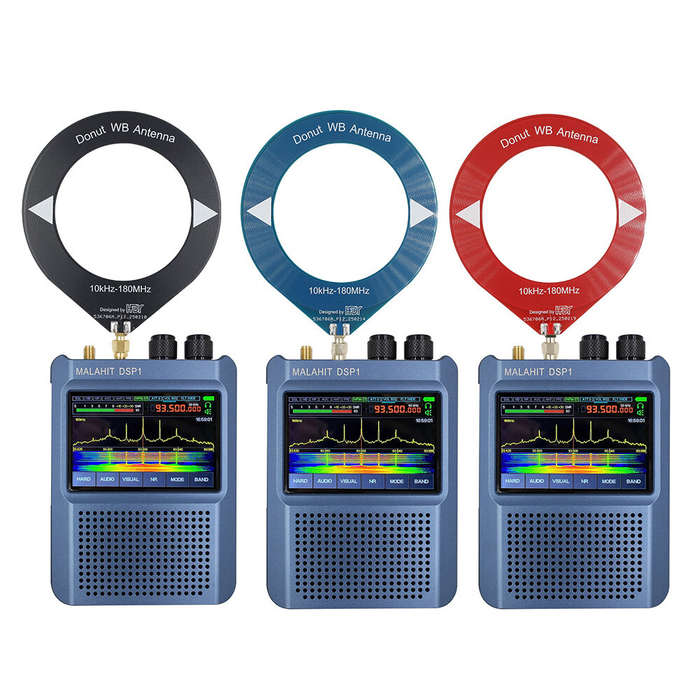 Black - Donut Broadband Antenna 10kHz-180MHz SMA Male Omnidirectional Shortwave Mediumwave Antenna f