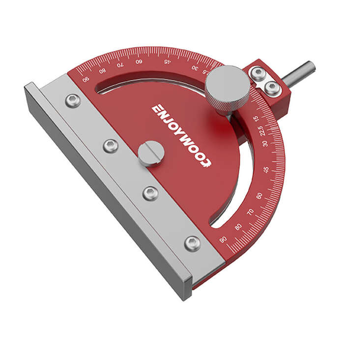Red - ENJOYWOOD Adjustable Multi-angle Precision Drill Press Protractor Square Guide for Drill Press