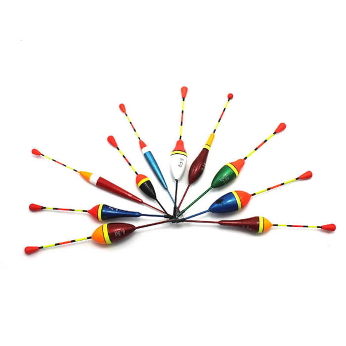 10Pcs Fishing Floats Set Vertical Buoy Sea Fishing Floats Assorted Size Fishing Accessories for Most