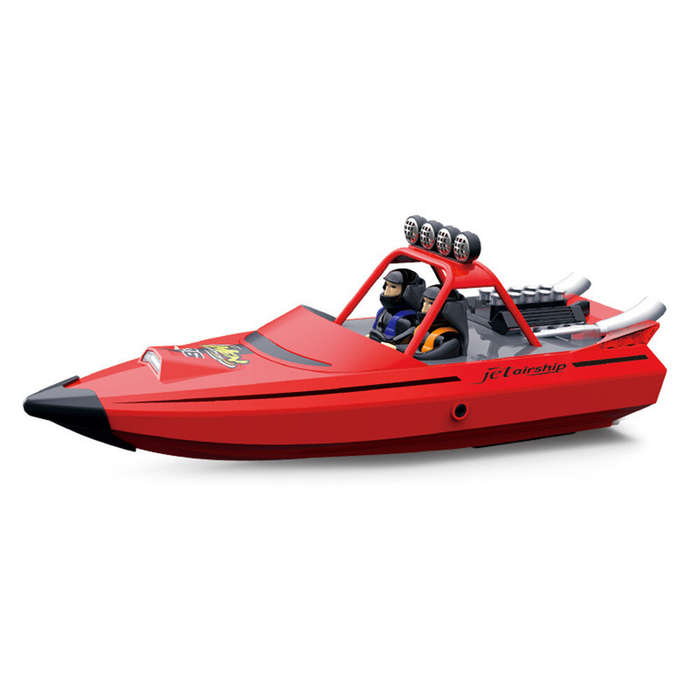 Green - TY XIN 725 2.4G 30km/h RC Boat Jet Speedboat Capsized Reset Waterproof LED Light Remote Cont