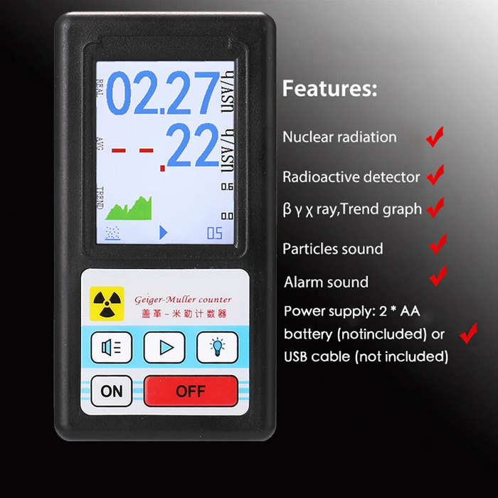 BR-6 Geiger Counter Nuclear Radiation Tester Personal Dosimeter Beta Gamma X-ray Tester Real-Time Da