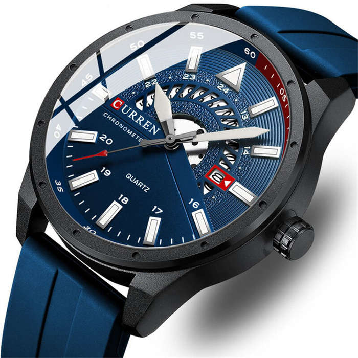 Black - CURREN Men's Business Watch Quartz Wrist Watch with Calendar Alloy Case, Round Dial, Electro