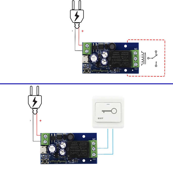 1 Channel - EWelink Smart WiFi Relay Switch DC 5V 12V 24V 48V Wireless Remote Control 1 Channel Alex