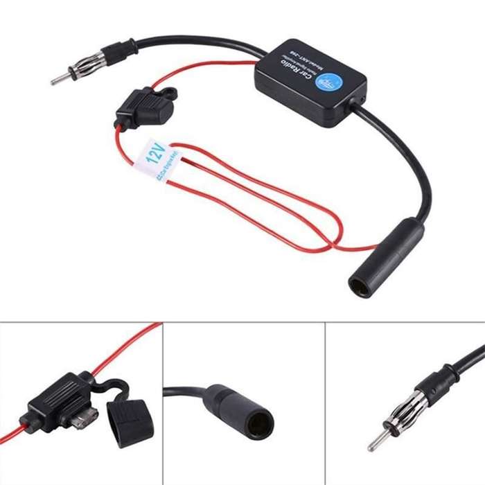 Black - Vehicle Radio Signal Enhancer Compatible with AM DAB FM Frequencies Boost Your Car Audio Exp