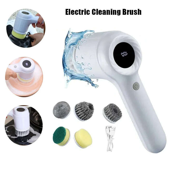 Light Purple - Electric Spin Scrubber Rechargeable Cleaning Brush IPX7 Waterproof 120 Min Work Time