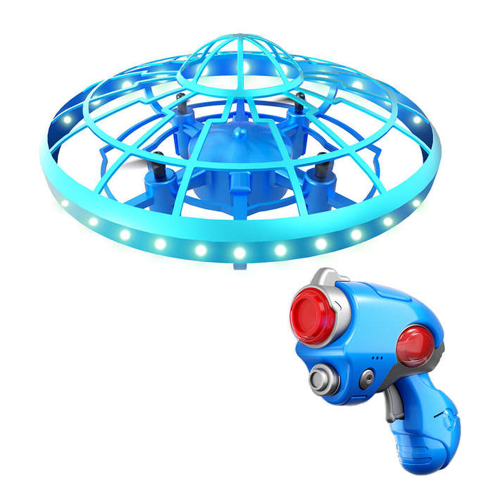 Blue - QZRC XS4 Space Shooting Gesture Sensing Flying Saucer Intelligent Hovering UFO Kids Gifts 2.4