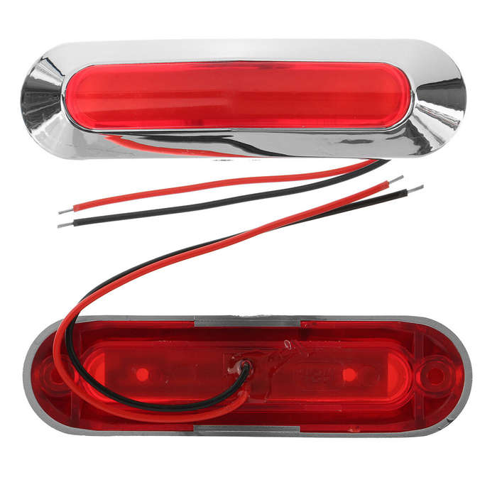 Green - 2PCS 12-24V 6 LED Side Marker Light Position Lamp For Car Truck Trailer Lorry Boats