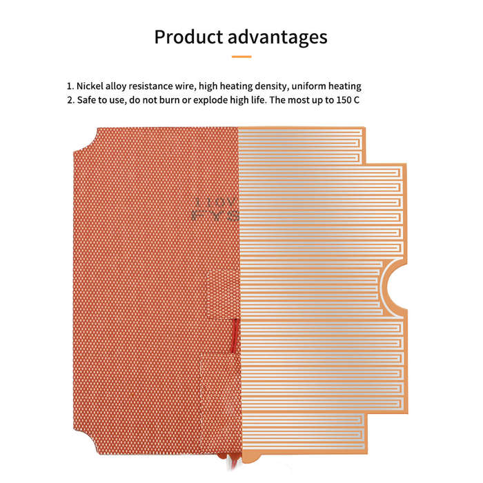 Orange - 170*170mm110V 500W Imported Hot Bed Silicone Heating Pad for Annex K3 3D Printer Accessorie