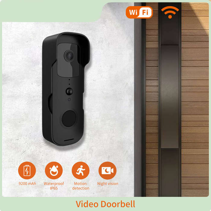 Staniot 1080P Video Black Doorbell WiFi Outdoor Waterproof Camera Two-Way Audio Tuya Smart APP 5200m