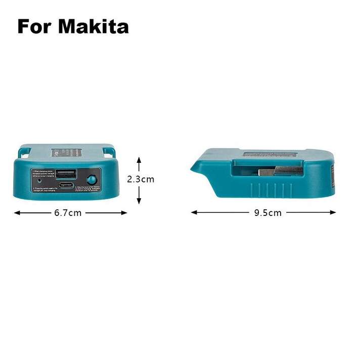 Makita Adapter - 18V Battery Power Adapter with USB Type-C Compatible with Makita DEWALT Chargers fo