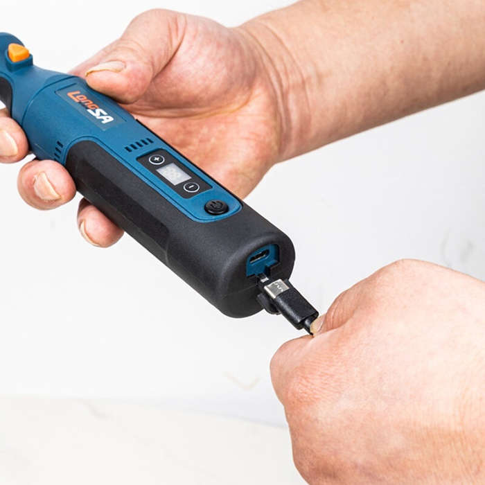 Blue - 66pcs Electric Cordless Rotary Tool Kit 7.4V Rechargeable 50W 25000RPM Precision Grinding Pol