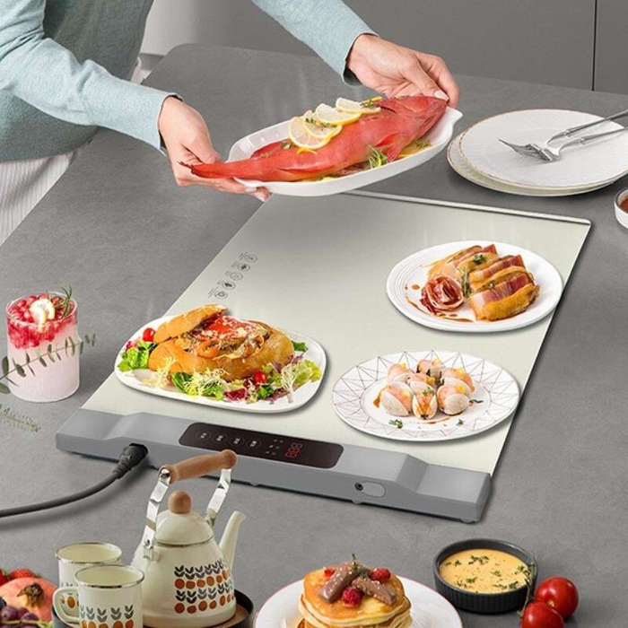 EU Plug - 300W Electric Folding Food Warmer Table Mat Soft Roll Storage Keep Dishes Warm Heating Tab