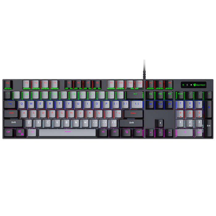 104 Keys Wired Mechanical Keyboard LED Backlit Blue Switch USB Wired Gaming Keyboard for Laptop Desk