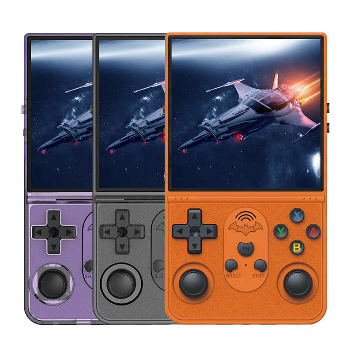 Purple - T16MAX 64G 4-inch IPS Retro Handheld Game Console 15000+ Games RK3326 Quad Core Dual 3D Joy