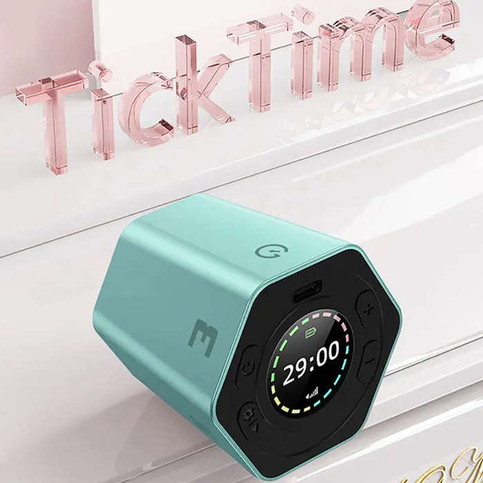 Blue - Hexagon Digital Clock Timer Magnet Cube Timer Kitchen Hexagon Flip Timer for Study Cooking Tr