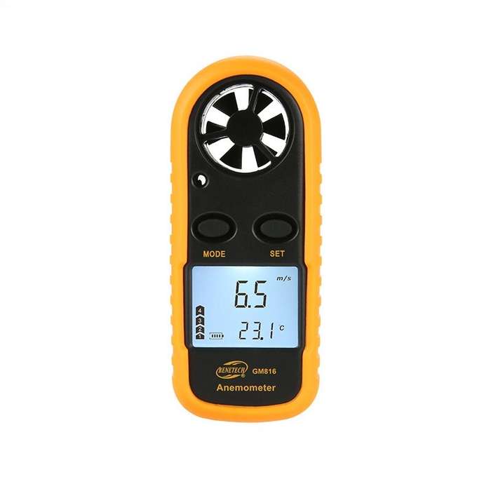 BENETECH GM816 Digital Anemometer Wind Speed Mini Air Airflow Temperature with LCD Backlight Wind Sp