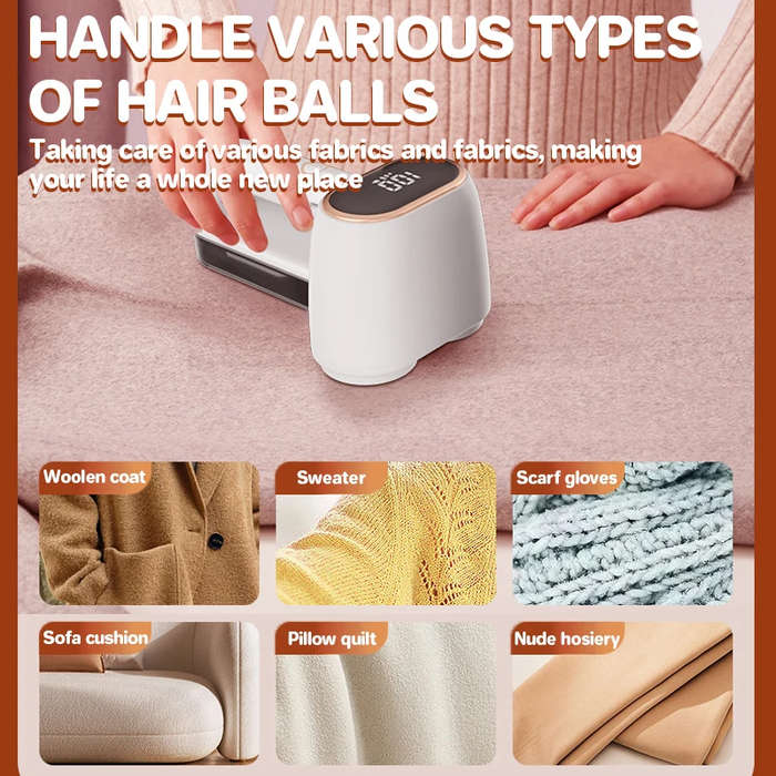 #B - KONKA Fabric Shaver Hair Lint Remover Rechargeable Hair Remover LED Digital Display Shaver with
