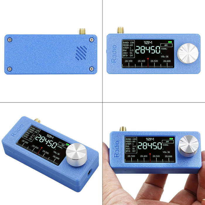 White - SI4732 0.5-108mhz Portable Radio 1.9inch IPS Screen Mini Pocket Radio with 2pcs Antenna FM/A