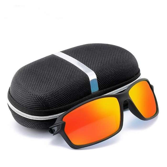 Black + Red - Men Polarized Sunglasses Fashion Square Sports Sun Glasses Male Driving Fishing Goggle