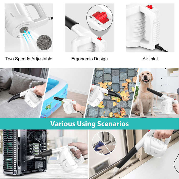 White - MECO Electric Duster Air Duster Compressed Air Blower Cleaning For Computer Cleaning