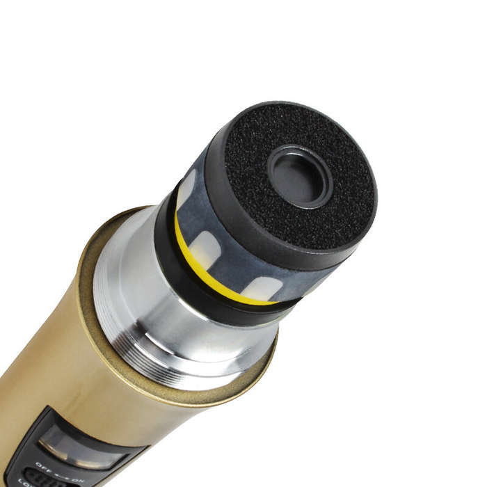 Gold - LEORY E8 2 Wireless Microphone VHF Professional Mic Transmitter Receiver DJ For Square Speake