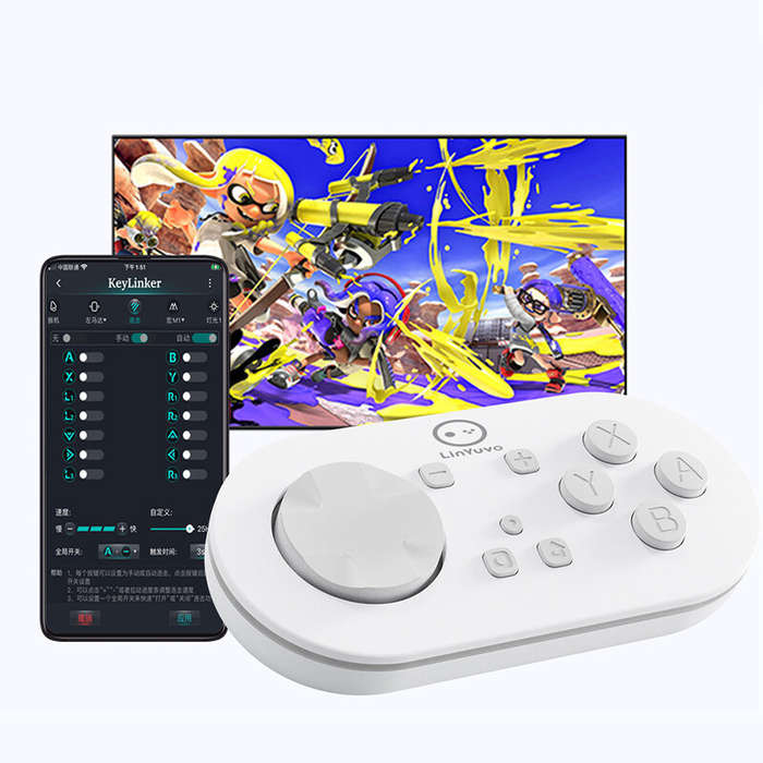 Grey - LinYuvo KS54 Mini Wireless bluetooth Game Controller with Vibration Pocket Sized Gamepad 180m