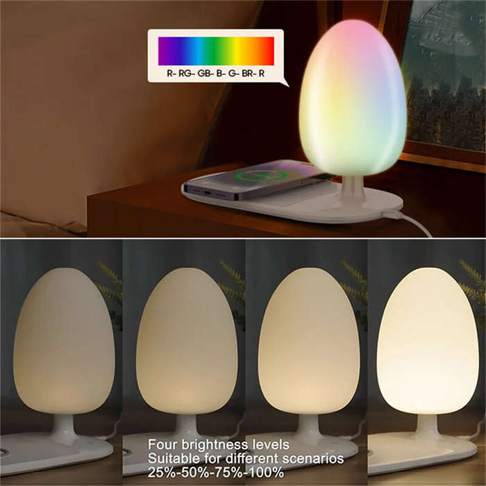 White - LDNIO Y3 15W 10W 7.5W 5W Wireless Charger Fast Wireless Charging Pad with Desk Lamp for Qi-e
