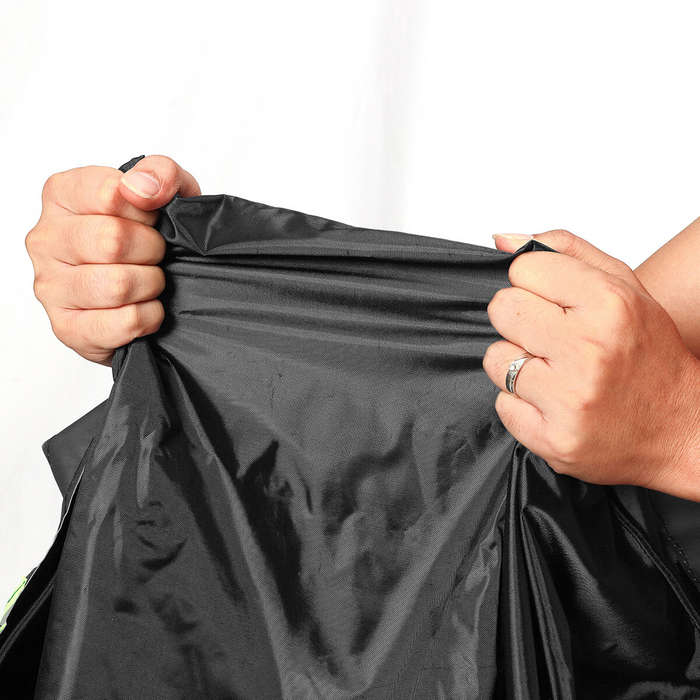 Black - 214x122cm Foldable Trailer Car Cover Waterproof Windproof Dust Protector With Rubber Belt