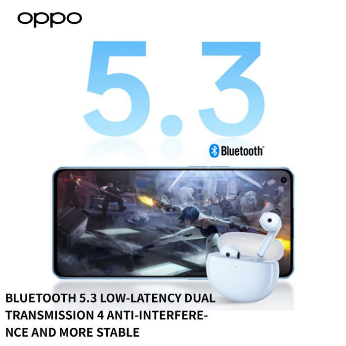 White - OPPO Enco Air2 TWS Earbuds Wireless bluetooth Earphone AI Call Noise Reduction 13.4mm Moving