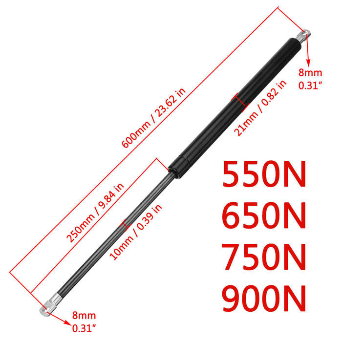 750N - 600mm Universal Car Gas Struts Spring 550N 650N 750N 900N Trunk Tailgate Bonnet Hood