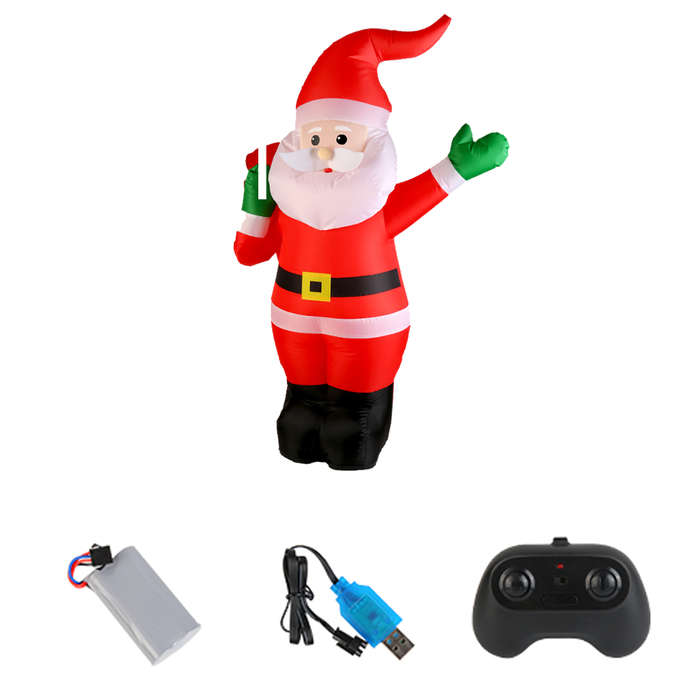 Red - D020 2.4G RC Car Santa Claus Merry Christmas Electric Remote Control One Key Inflatable Sound